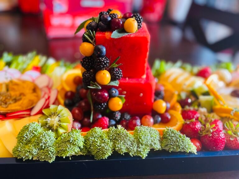 Watermelon Cake in the middle of a charcuterie tray